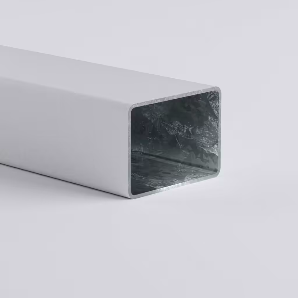 Rectangular metal tube with smooth edges