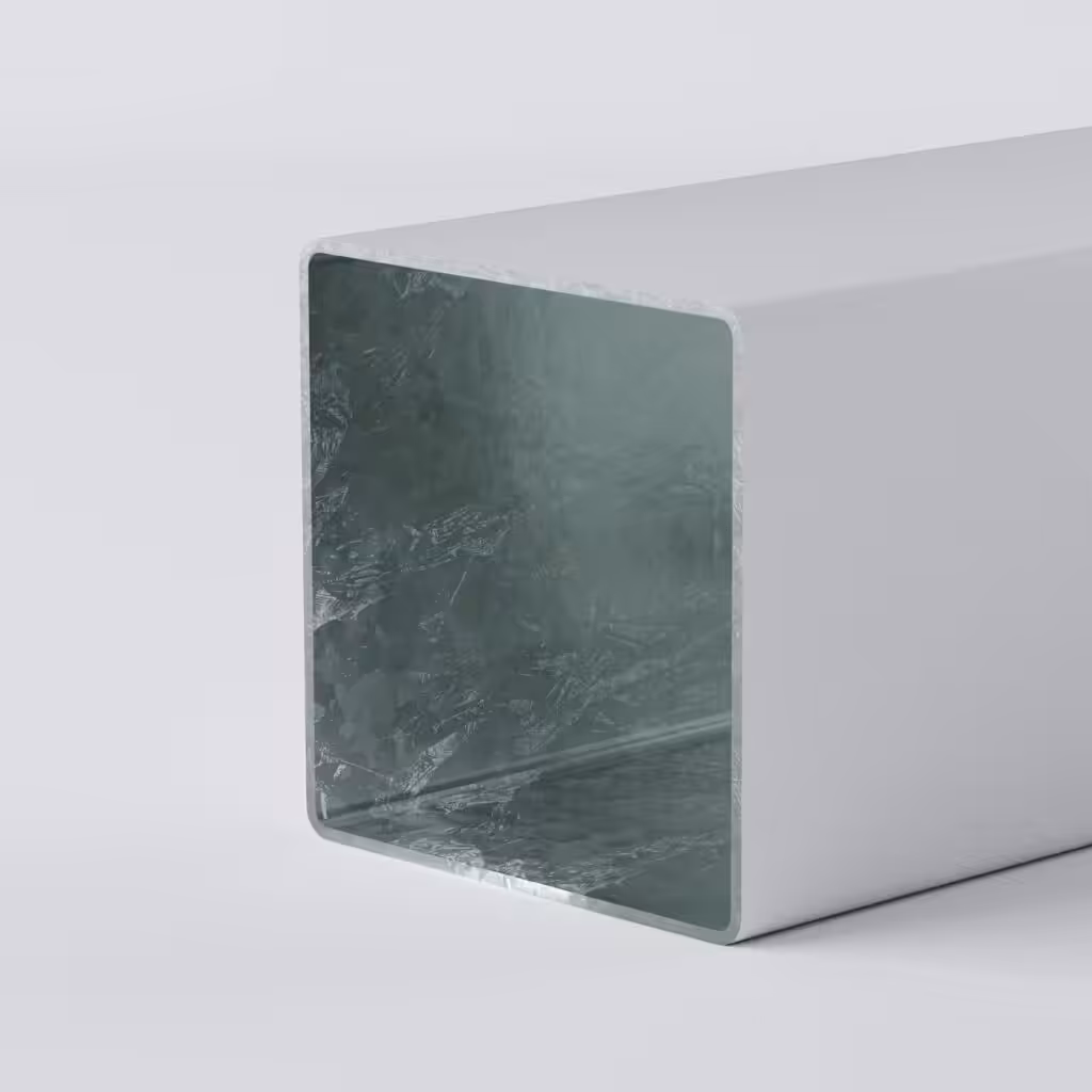 Close-up of a rectangular metal duct.