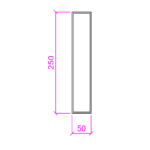 250 x 50mm aluminium beams 8000mm length