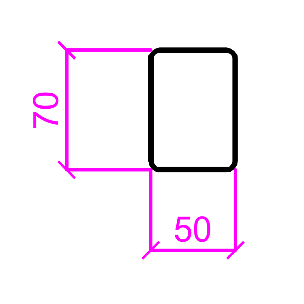 70 x 50mm steel post 6000mm length