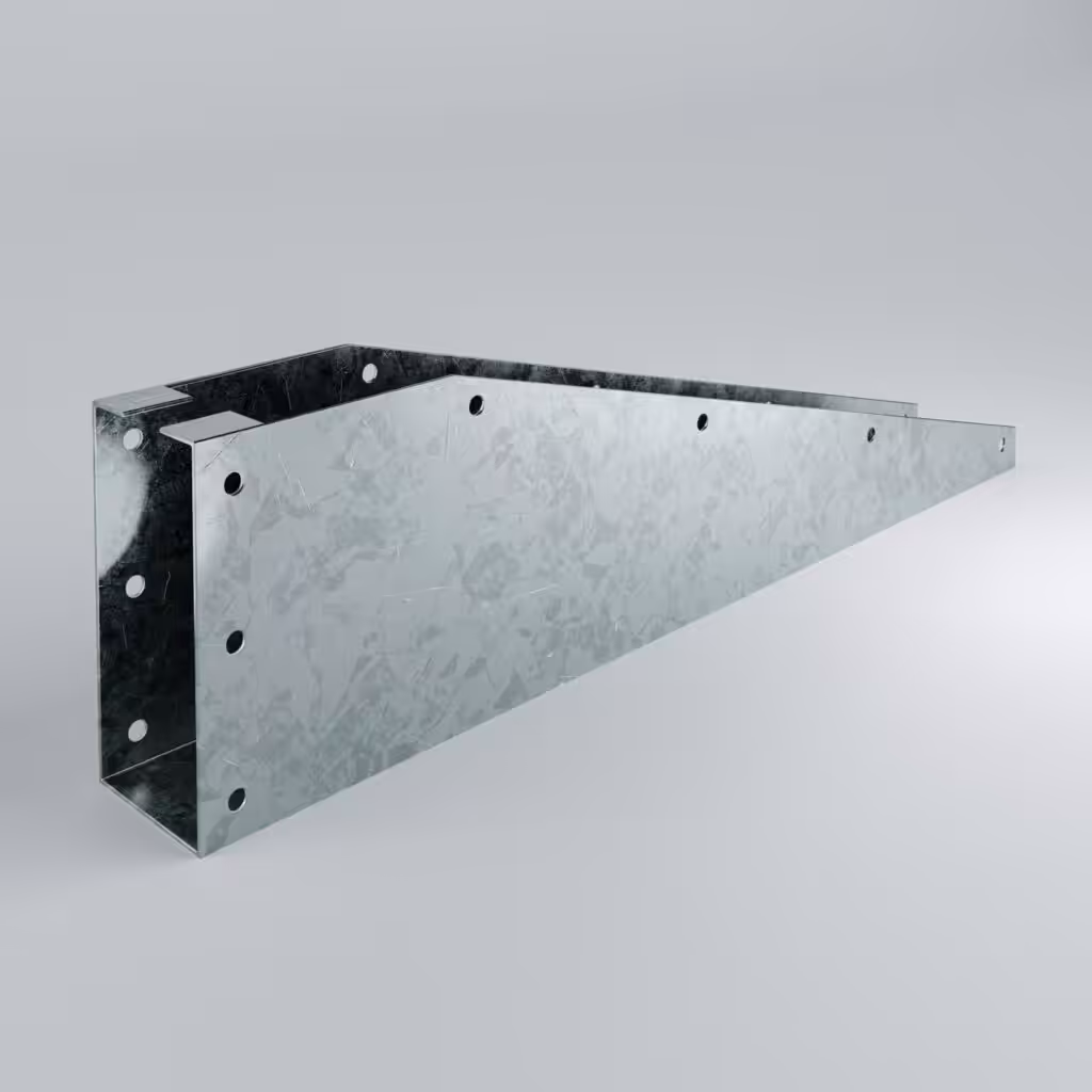Metal bracket with holes for mounting applications.