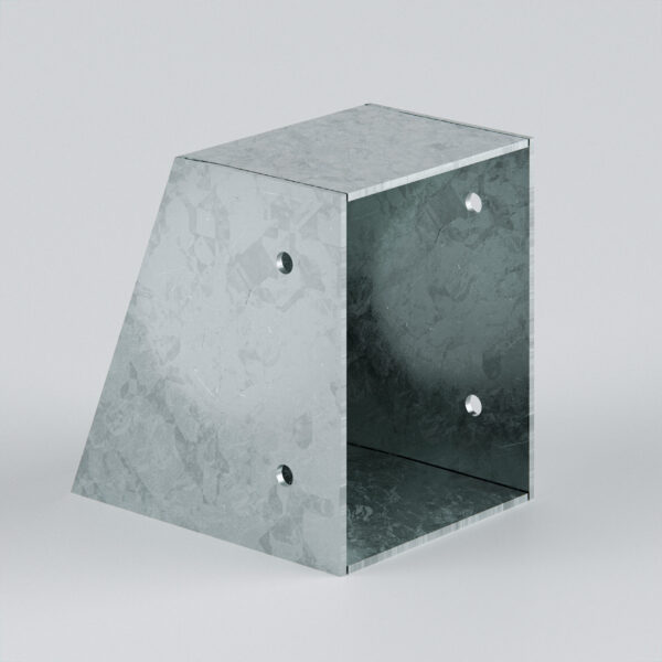 Geometric metal structure with visible holes.