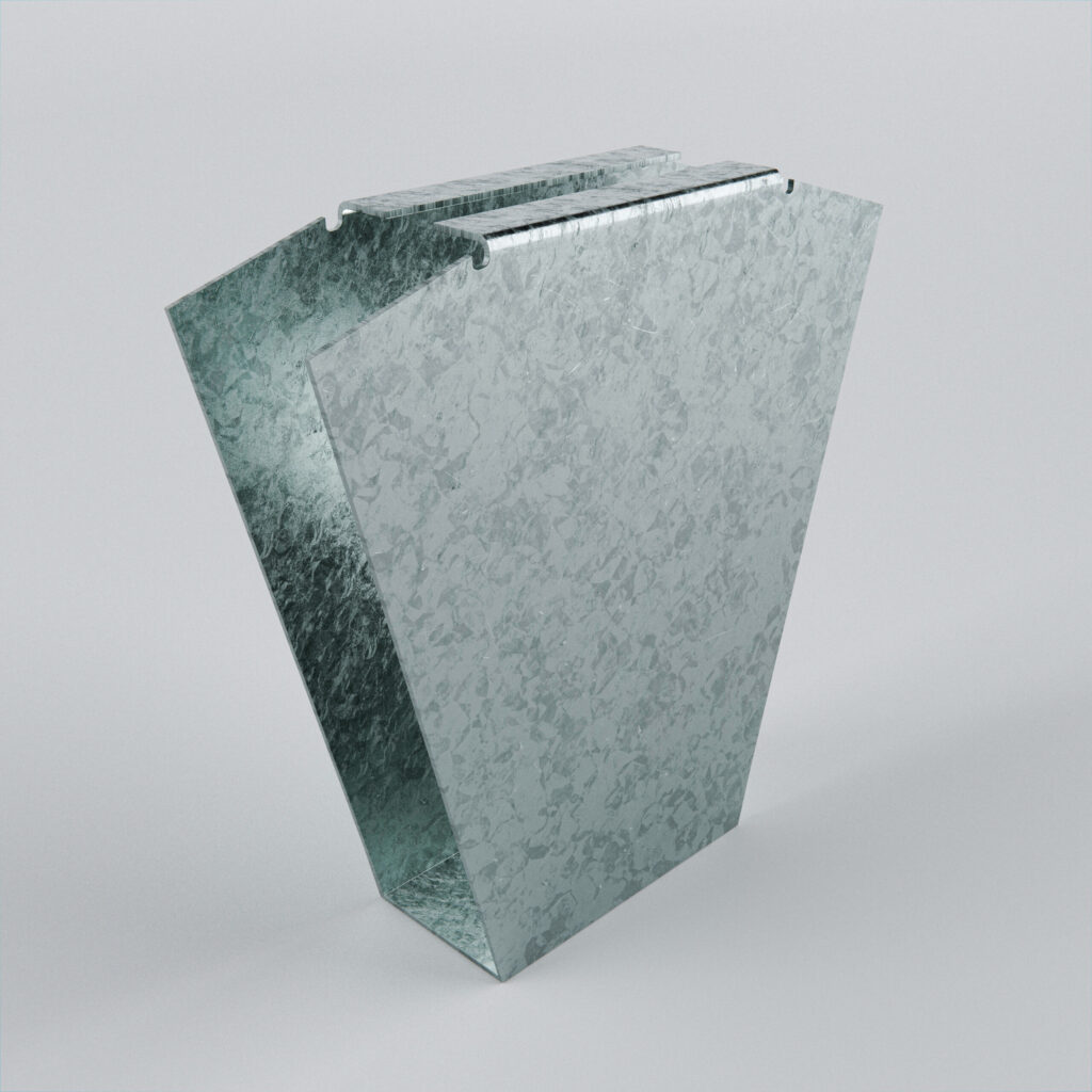 Geometric metallic object with textured surface