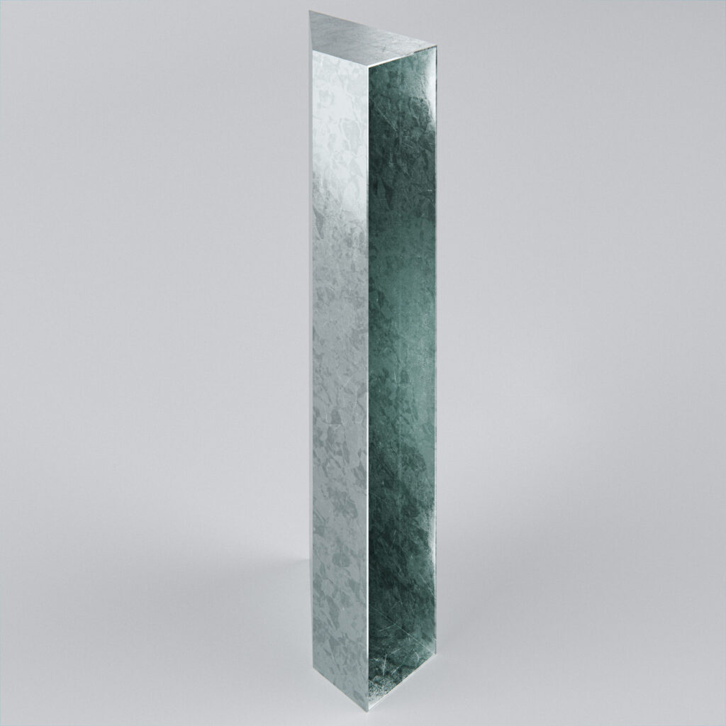 Reflective tall rectangular glass object