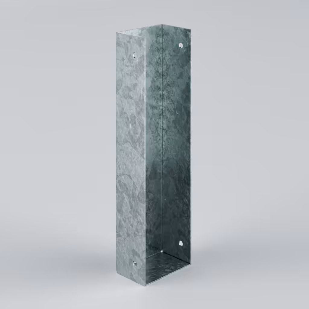 Metal rectangular box with brackets and holes