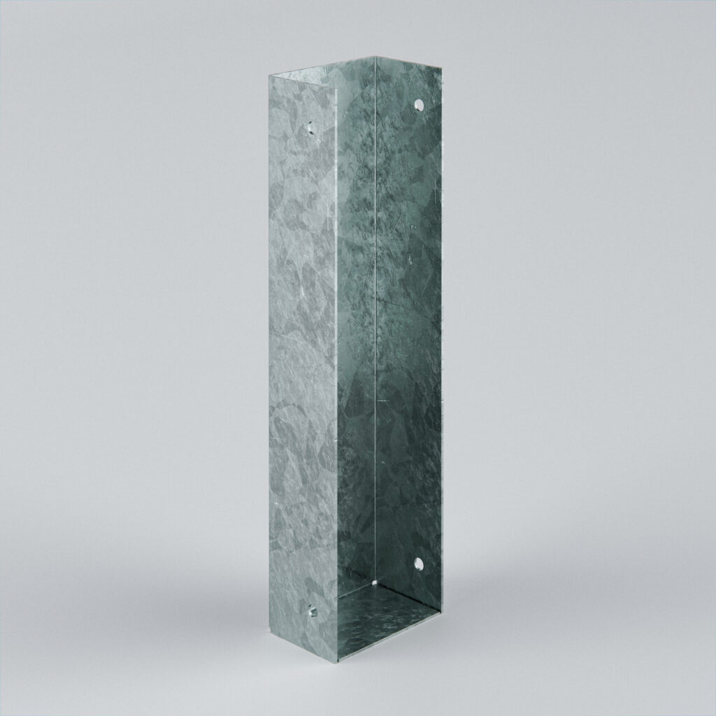 Metal rectangular box with brackets and holes