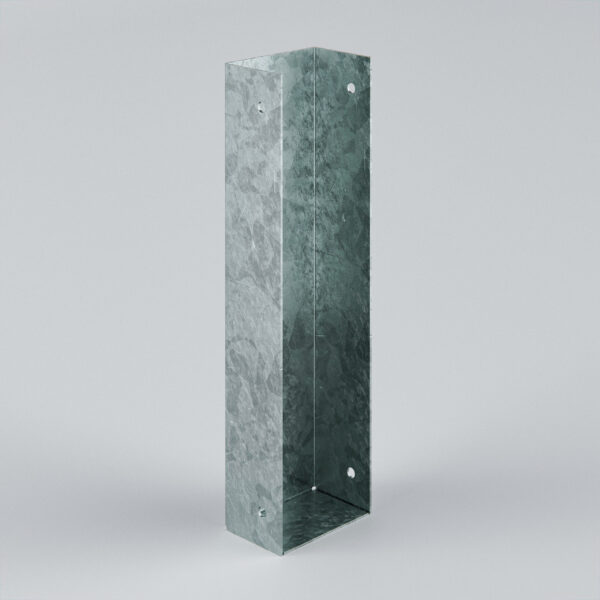 Metal rectangular box with brackets and holes