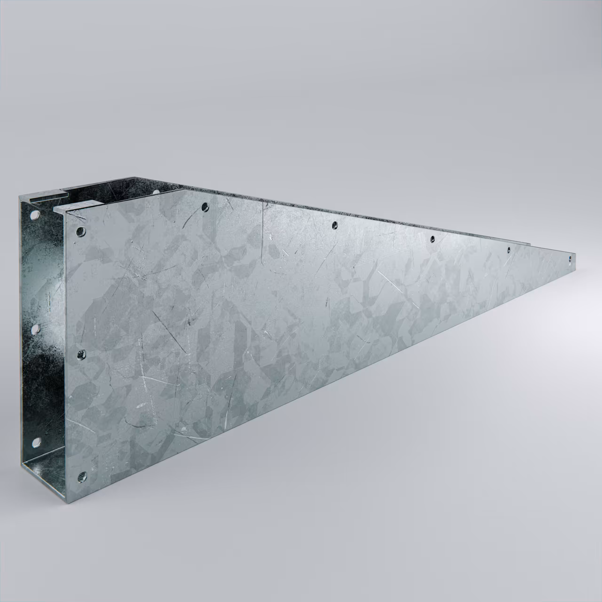 Metal angle bracket for structural support applications.