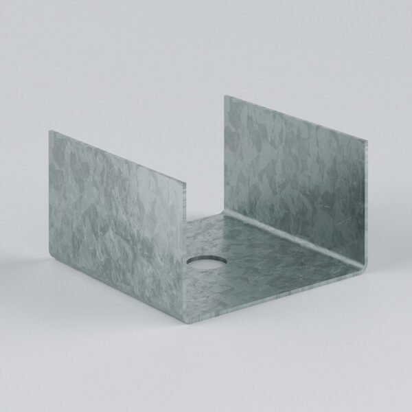 Galvanised steel bracket with hole for fixing