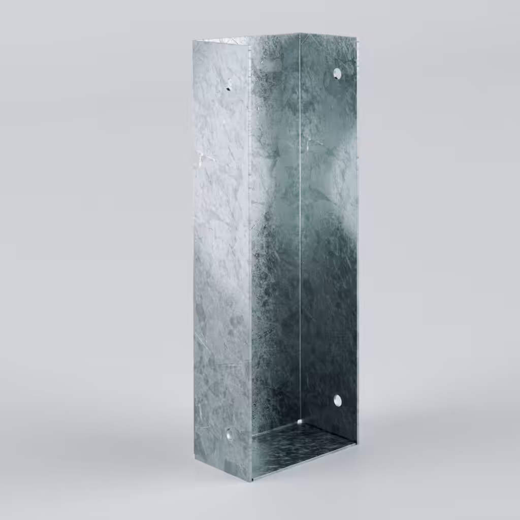 Transparent glass display cabinet with minimalist design.