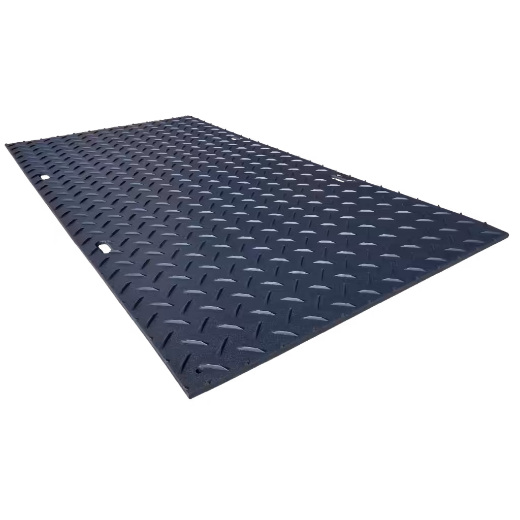 Textured rubber mat for traction and stability.