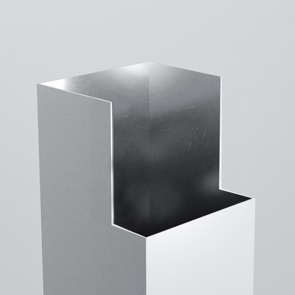 Close-up of a metallic rectangular structure