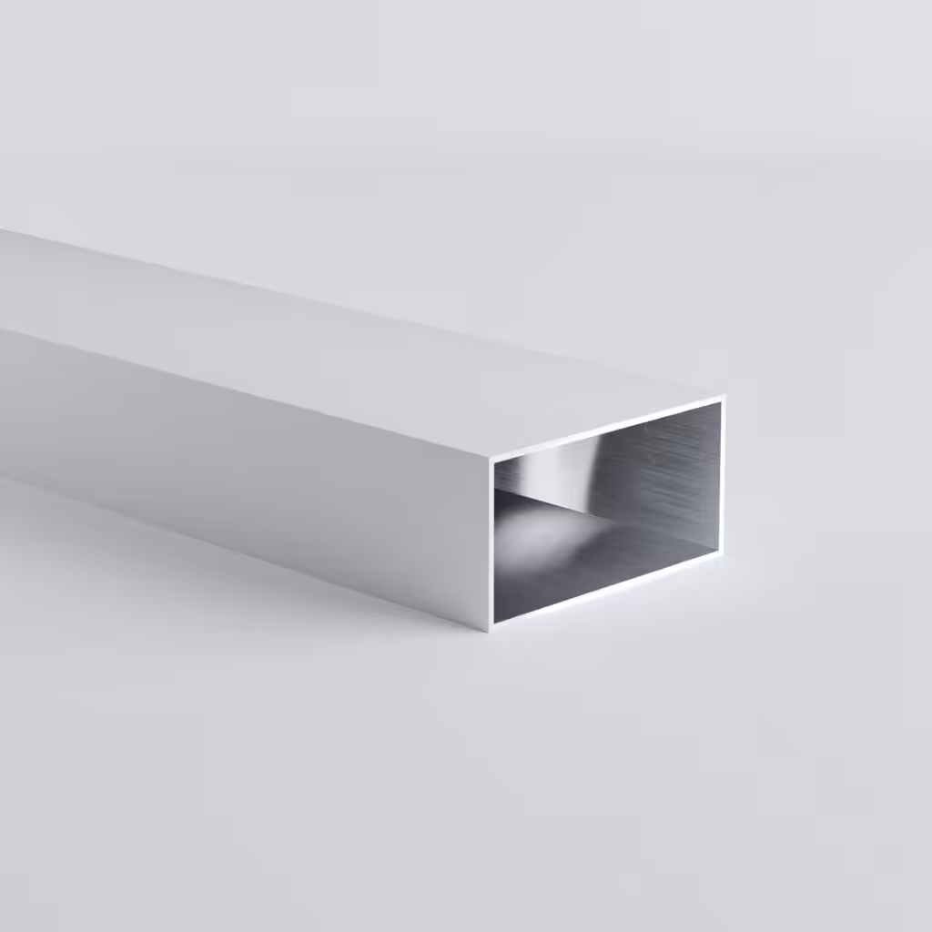 Rectangular metal tube on a white background.