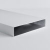 White metal rectangular bar with hollow interior