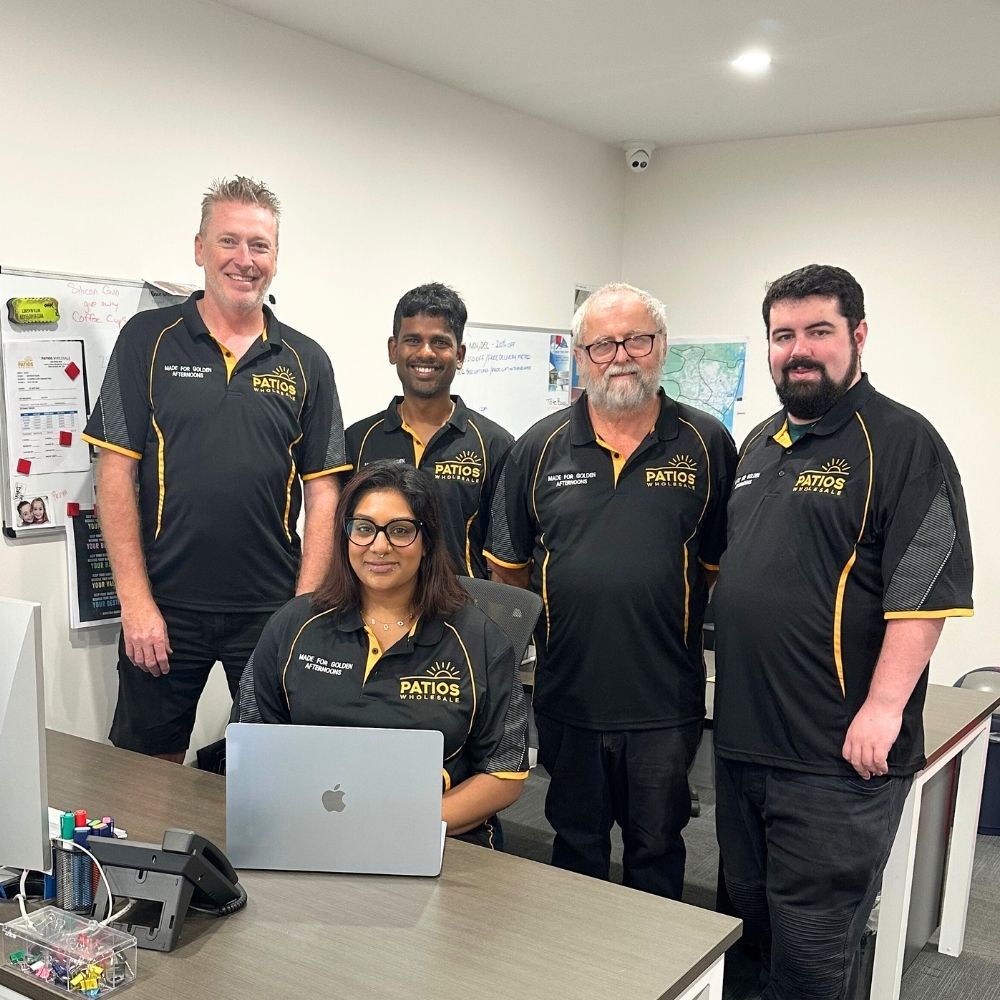 Team members at Patios Wholesale office.